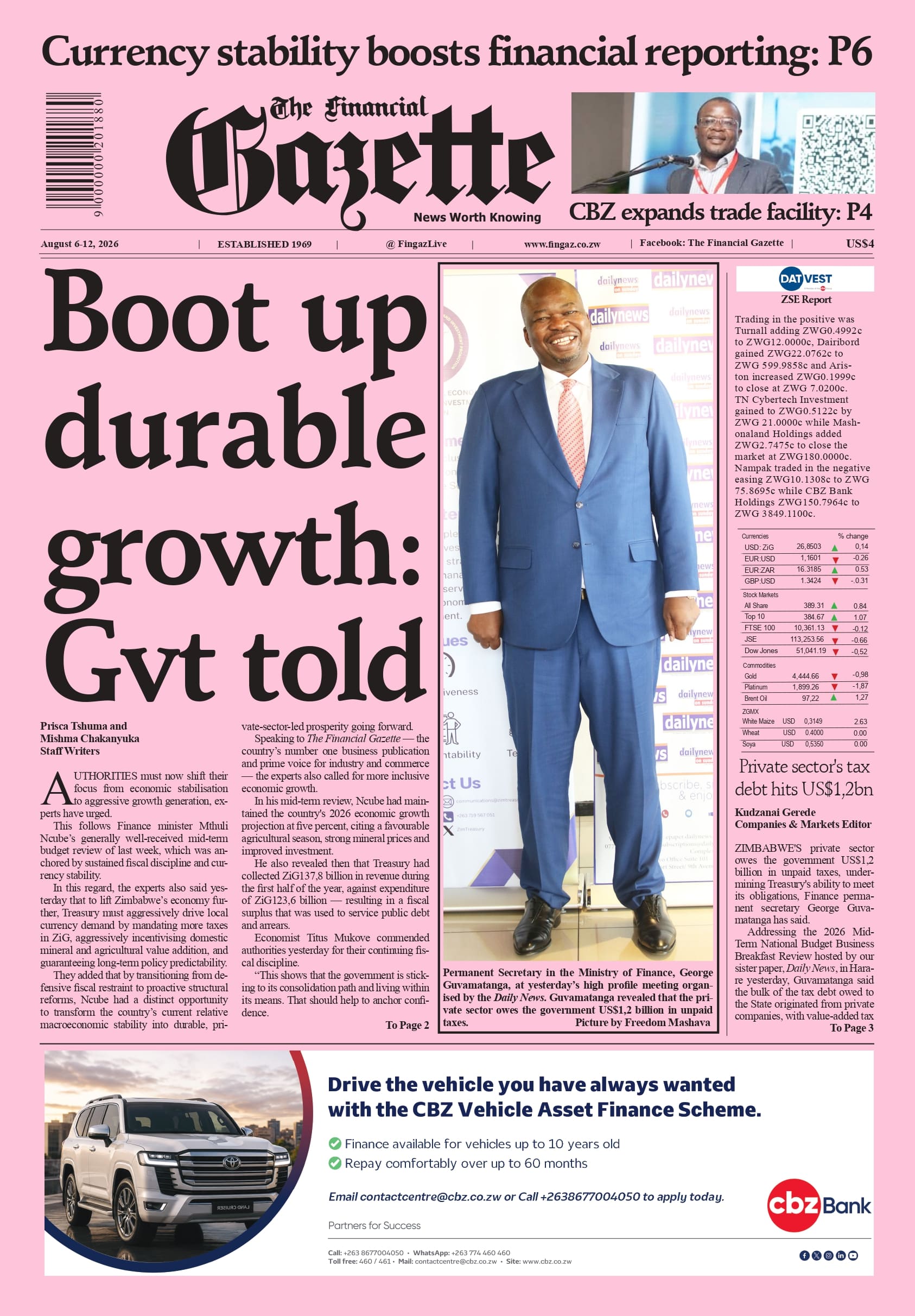 Thursday 6 August 2026